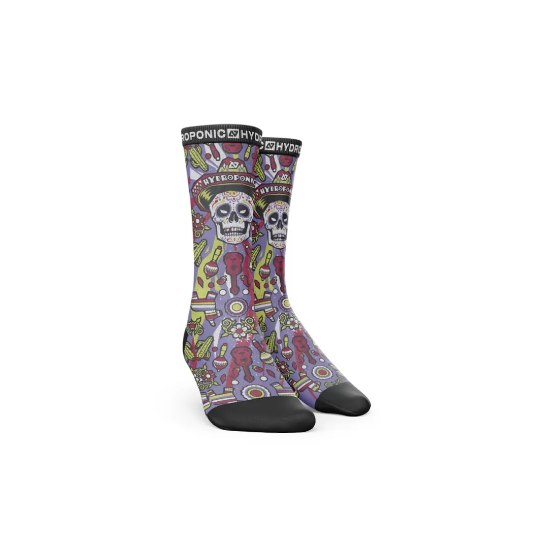 Hydroponic Calcetines>Calcetines FLAGSHIP Mexican Skull Purple
