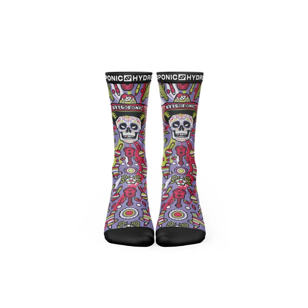 Hydroponic Calcetines>Calcetines FLAGSHIP Mexican Skull Purple