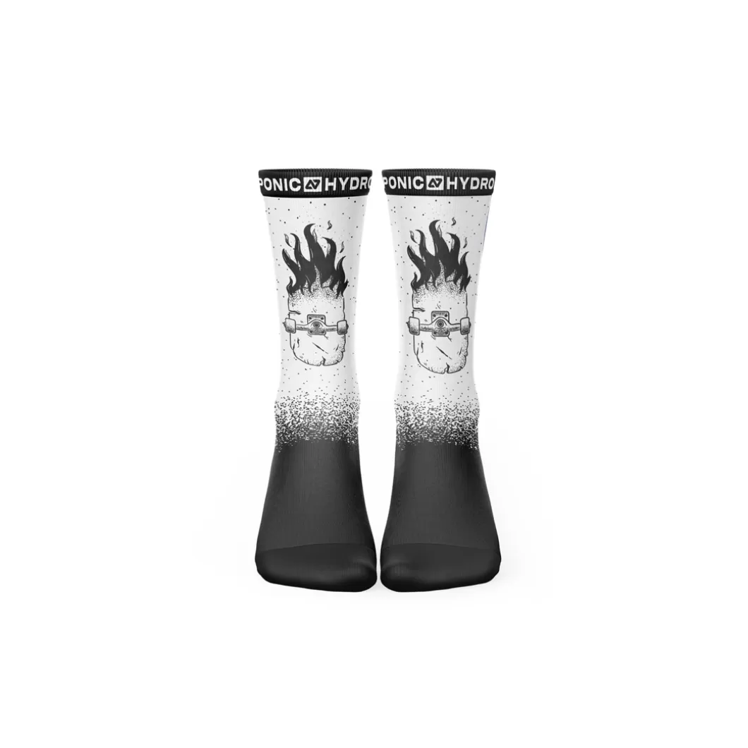 Hydroponic Calcetines>Calcetines FLAGSHIP Skate Burner White
