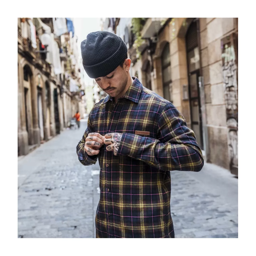 Hydroponic Camisas>Camisa BIG SUR Navy Brown Check