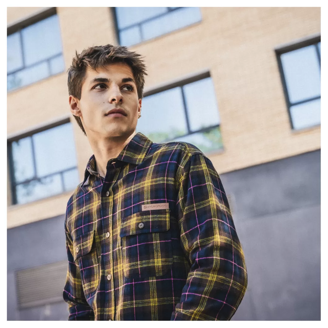 Hydroponic Camisas>Camisa BIG SUR Navy Brown Check