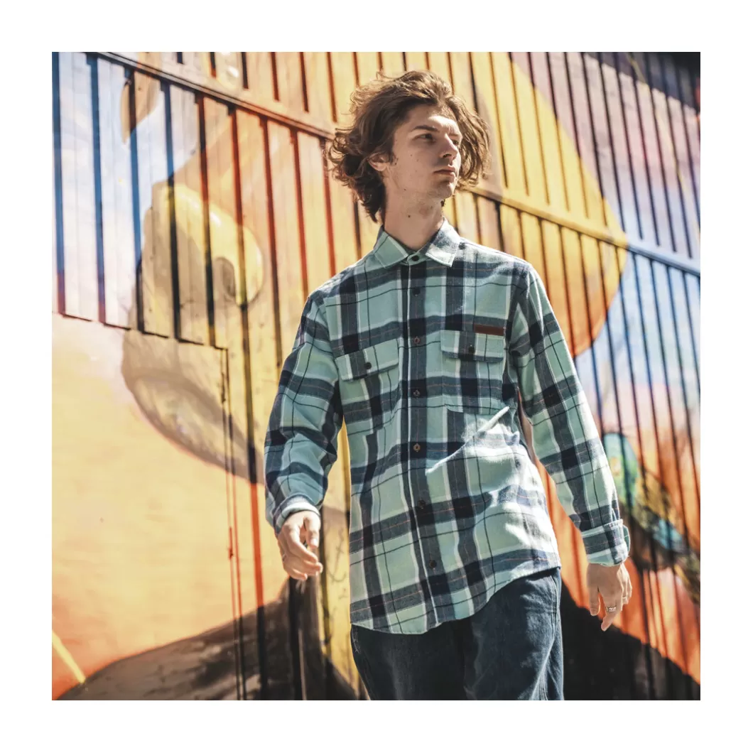 Hydroponic Camisas>Camisa SILMAR Green Turquoise Check