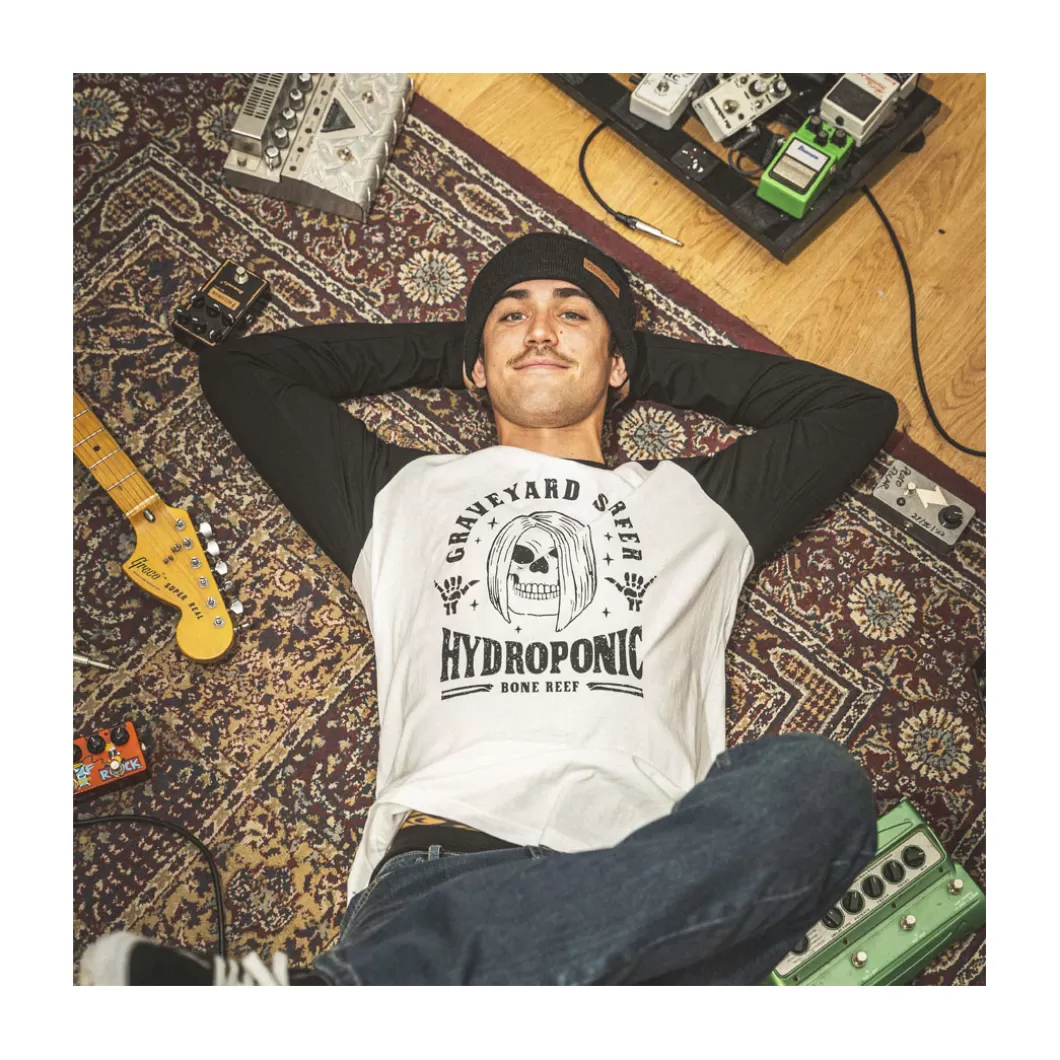 Hydroponic Camisetas Manga Larga>Camiseta De Manga Larga GRAVEYARD Black / White