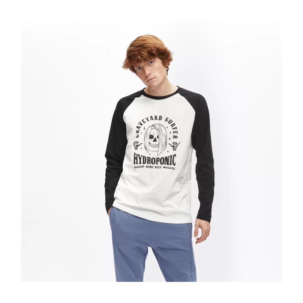 Hydroponic Camisetas Manga Larga>Camiseta De Manga Larga GRAVEYARD Black / White
