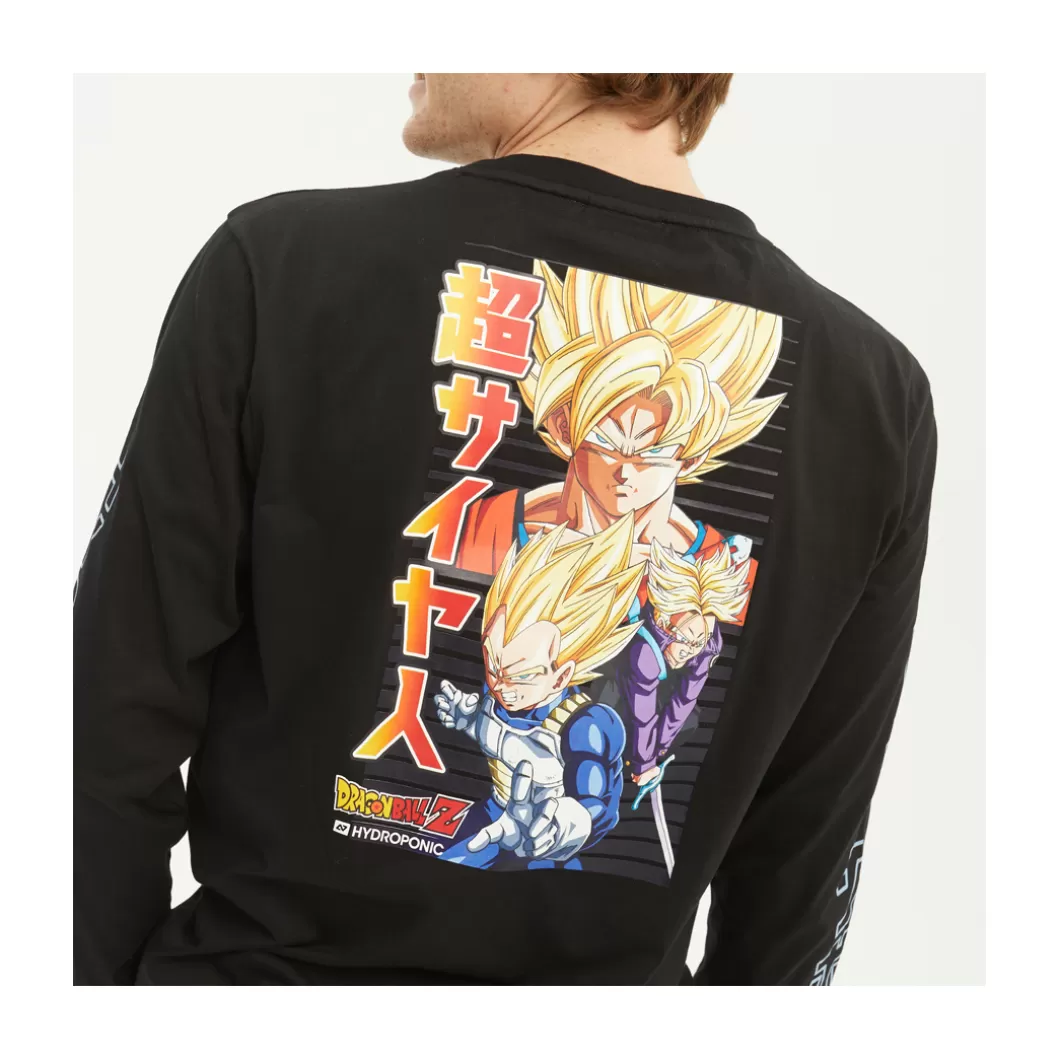 Hydroponic Camisetas Manga Larga Niño | Dragon Ball Z Colabo>Camiseta Manga Larga Niño DBZ SAIYAN 3 Black