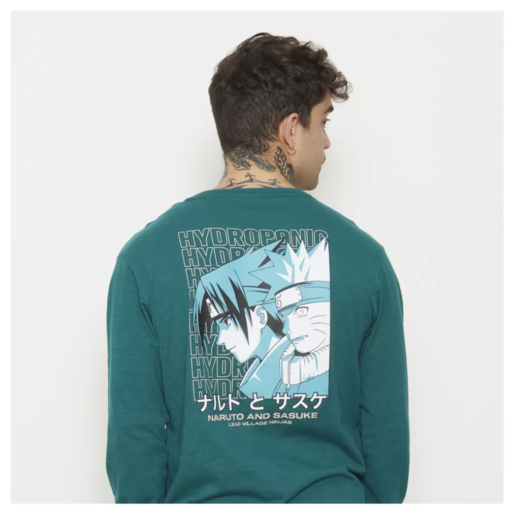 Hydroponic Camisetas Manga Larga Niño | Naruto Colabo>Camiseta Manga Larga Niño NARUTO SASUKE Teal Green