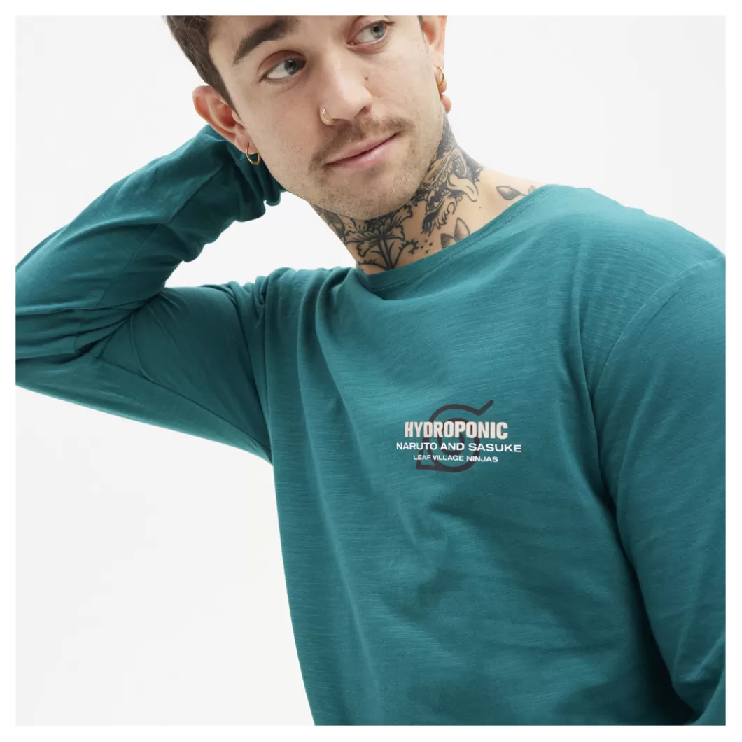 Hydroponic Camisetas Manga Larga Niño | Naruto Colabo>Camiseta Manga Larga Niño NARUTO SASUKE Teal Green