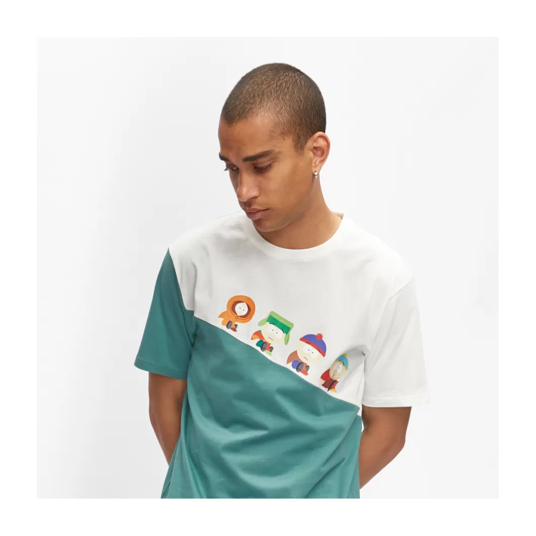 Hydroponic South Park Colabo | Outlet Ropa>Camiseta SOUTH PARK DOWNHILL White / Jade