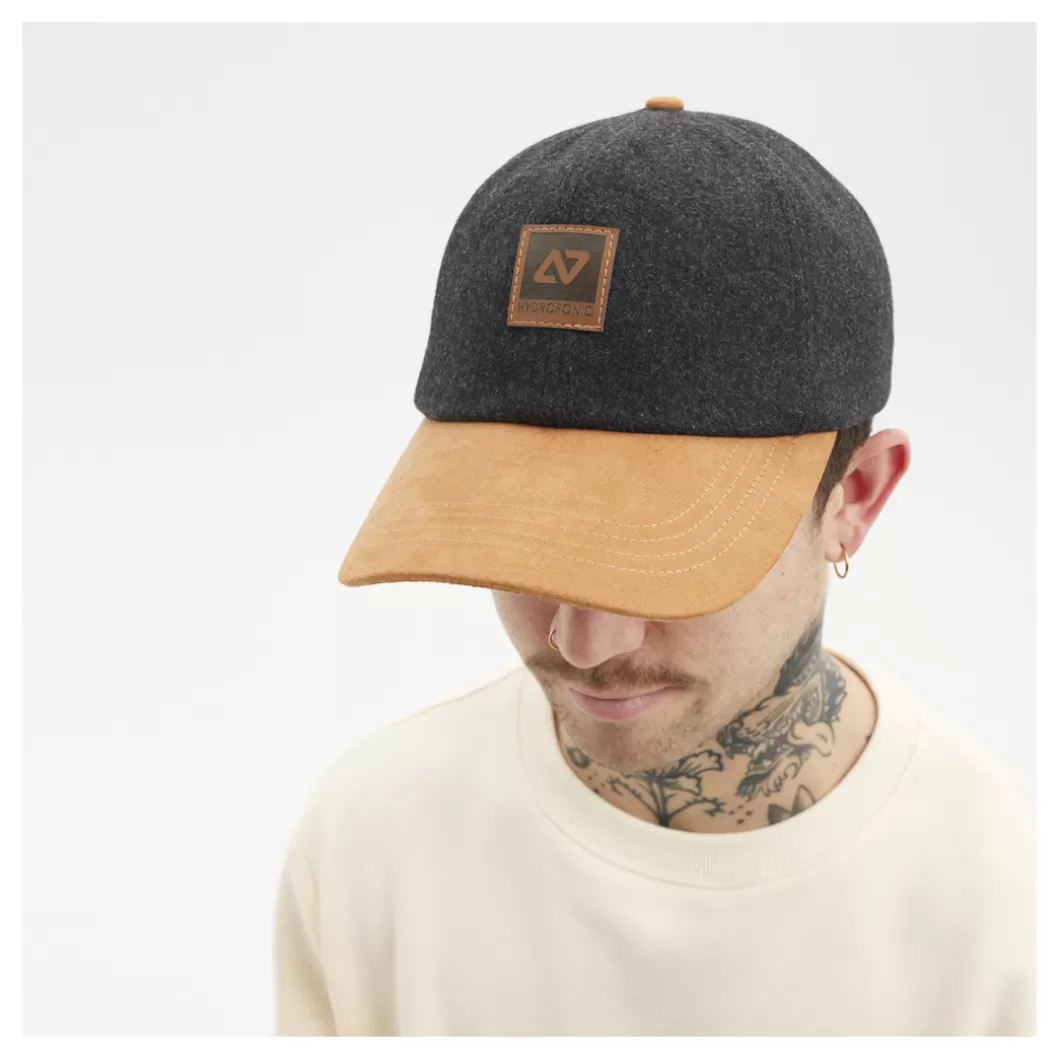 Hydroponic Gorras Y Sombreros>Gorra HY CORP Anthracite Felt / Tan Suede
