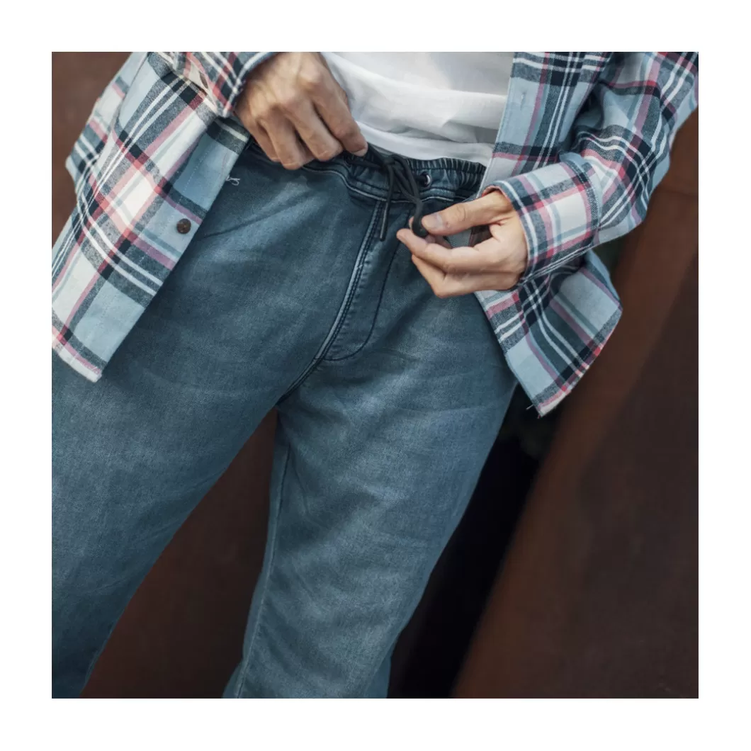 Hydroponic Pantalones>Pantalón FRONTIER SWEAT DENIM Dark Used Denim