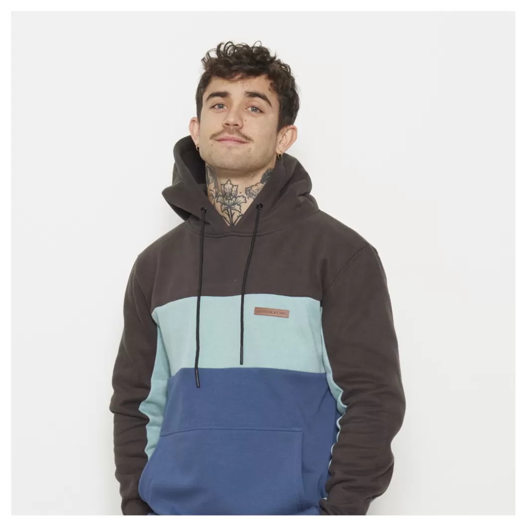 Hydroponic Sudaderas Con Capucha>Sudadera Con Capucha BRONX Charcoal / Acqua / Blue