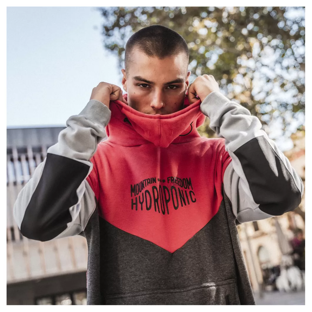 Hydroponic Sudaderas Con Capucha Dh | Sudaderas Con Capucha>Sudadera Con Capucha DH MOUNTAIN Terracota / Grey / Misty Blue