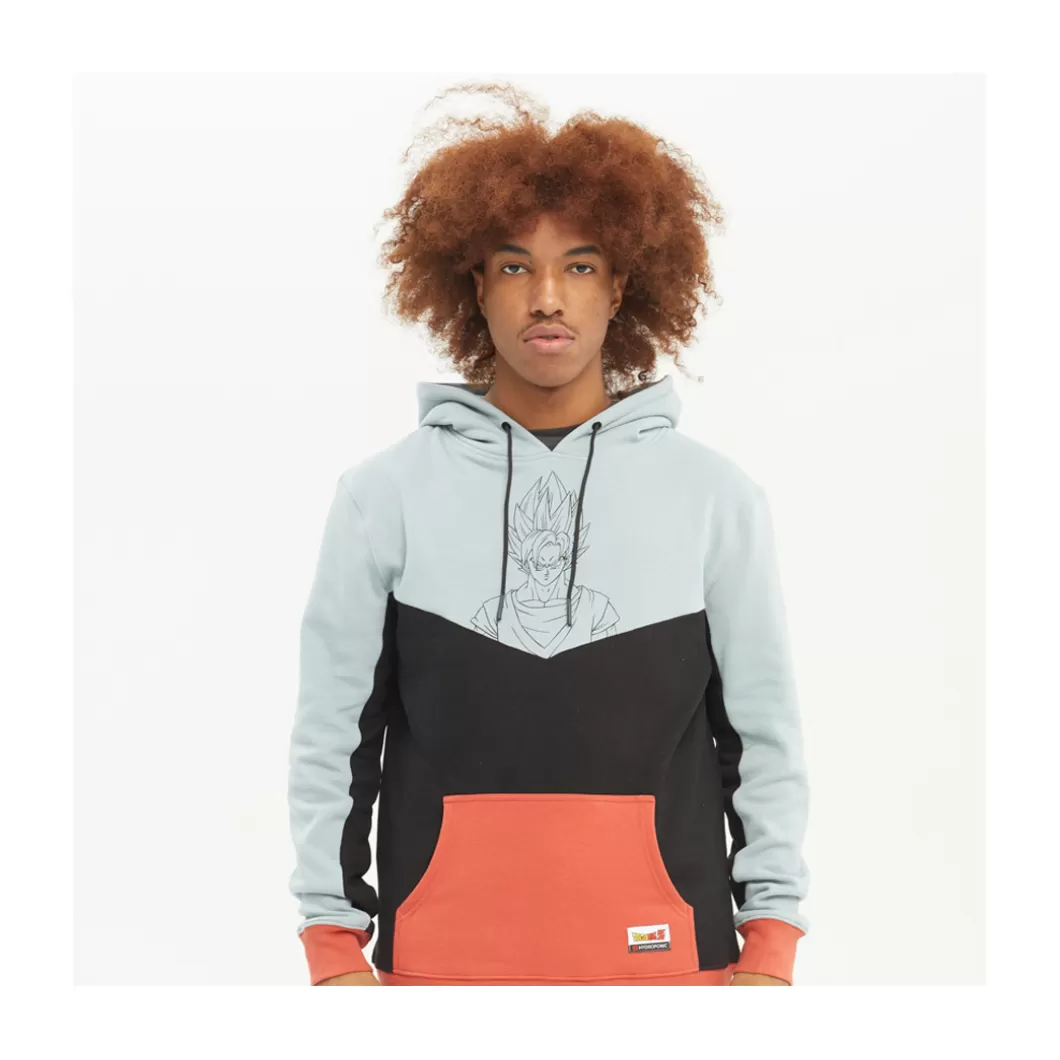 Hydroponic Dragon Ball Z Colabo | Sudaderas Con Capucha>Sudadera Con Capucha DRAGON BALL Z GOKU SAIYAN Misty Blue / Black / Terracota