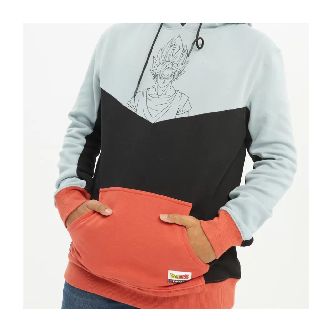 Hydroponic Dragon Ball Z Colabo | Sudaderas Con Capucha>Sudadera Con Capucha DRAGON BALL Z GOKU SAIYAN Misty Blue / Black / Terracota