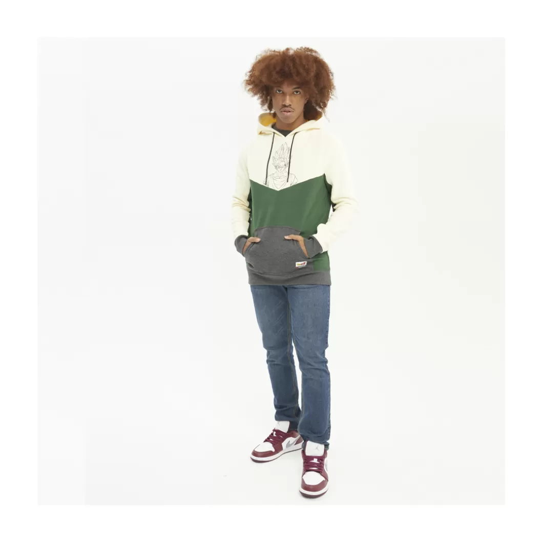 Hydroponic Dragon Ball Z Colabo | Sudaderas Con Capucha>Sudadera Con Capucha DRAGON BALL Z GOKU SAIYAN Off White / Green / Heather Grey