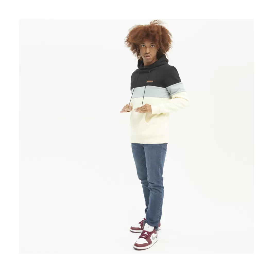 Hydroponic Sudaderas Con Capucha>Sudadera Con Capucha HARLEM Black / Misty Blue / Off White