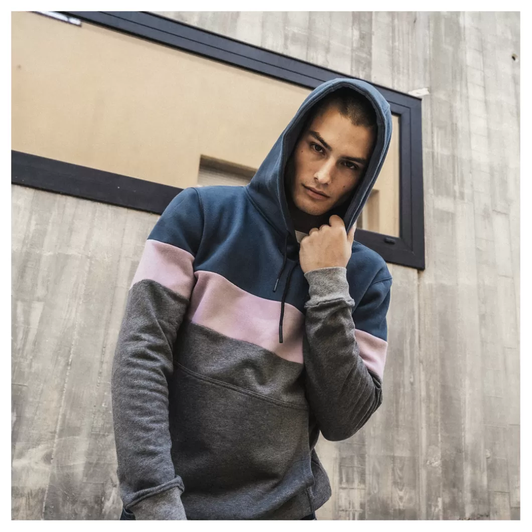 Hydroponic Sudaderas Con Capucha>Sudadera Con Capucha HARLEM Dark Blue / Rose / Heather Grey