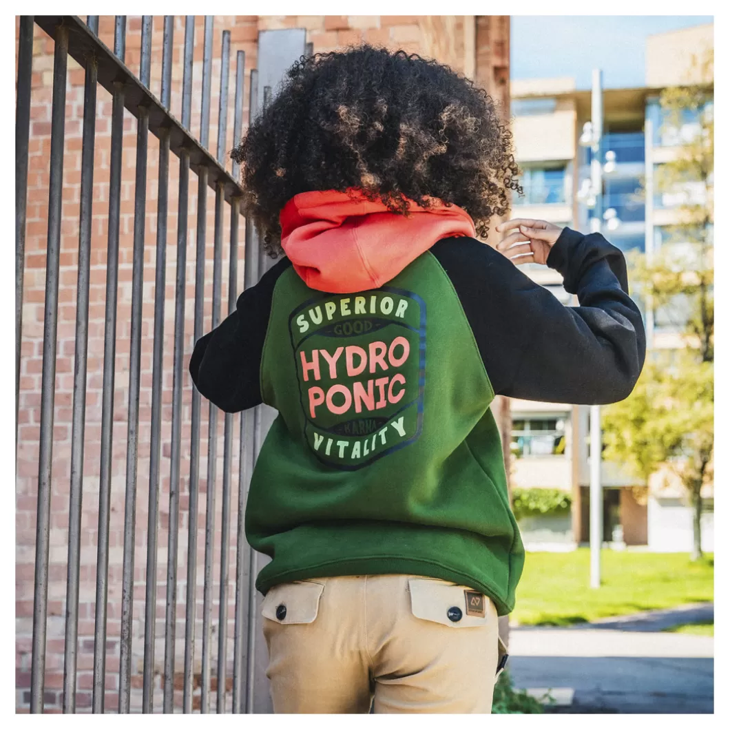 Hydroponic Sudaderas Con Capucha>Sudadera Con Capucha KARMA Black / Green / Terracota