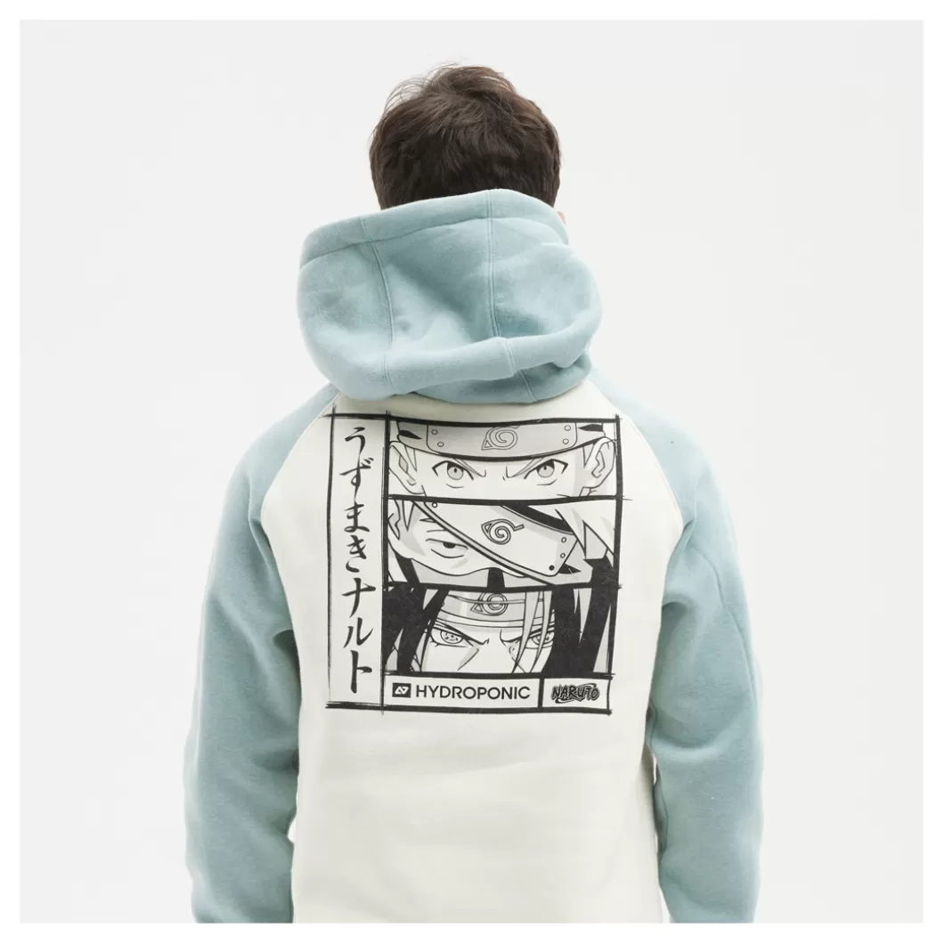 Hydroponic Naruto Colabo | Sudaderas Con Capucha>Sudadera Con Capucha NARUTO LOOK Heather Acqua / Off White