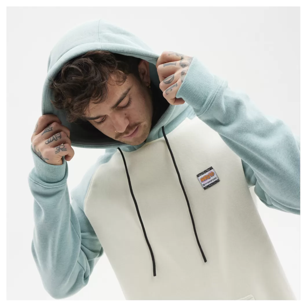 Hydroponic Naruto Colabo | Sudaderas Con Capucha Niño>Sudadera Con Capucha Niño NARUTO LOOK Heather Acqua / Off White