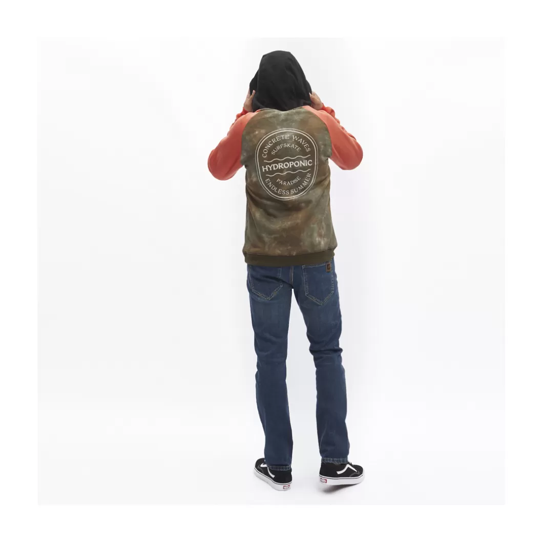 Hydroponic Sudaderas Con Capucha Niño>Sudadera Con Capucha Niño PARADISE Orange / Tie Dye Army Green