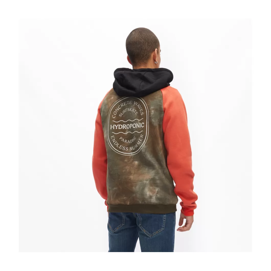 Hydroponic Sudaderas Con Capucha Niño>Sudadera Con Capucha Niño PARADISE Orange / Tie Dye Army Green