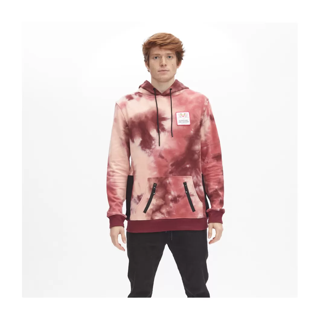 Hydroponic La Pantera Rosa Colabo | Outlet Ropa>Sudadera Con Capucha PCH PINK FACE Tie Dye Wine