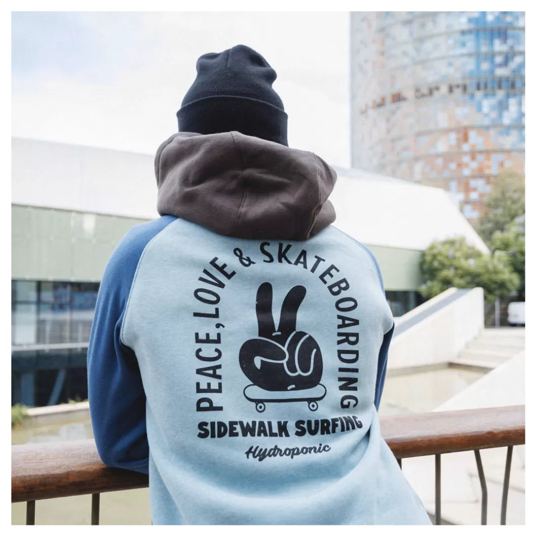 Hydroponic Sudaderas Con Capucha>Sudadera Con Capucha PEACE Blue / Acqua / Charcoal