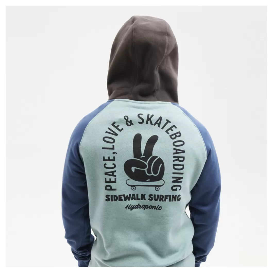 Hydroponic Sudaderas Con Capucha>Sudadera Con Capucha PEACE Blue / Acqua / Charcoal