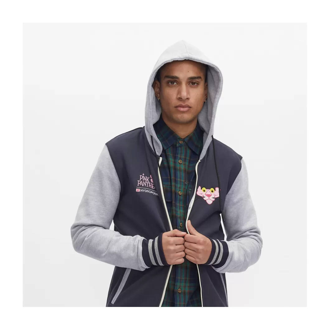 Hydroponic La Pantera Rosa Colabo | Outlet Ropa>Sudadera Con Capucha PINK VARSITY Navy / Heather Grey