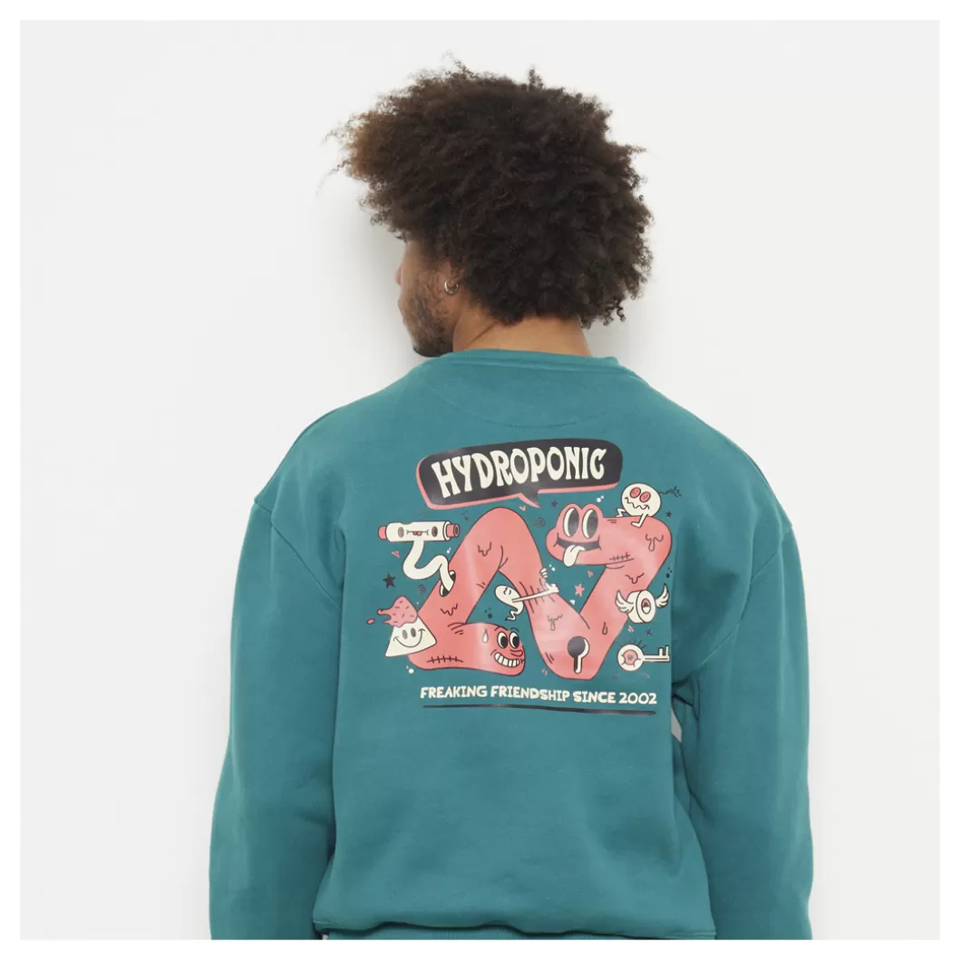 Hydroponic Sudaderas Sin Capucha>Sudadera Sin Capucha FREAKING Teal Green
