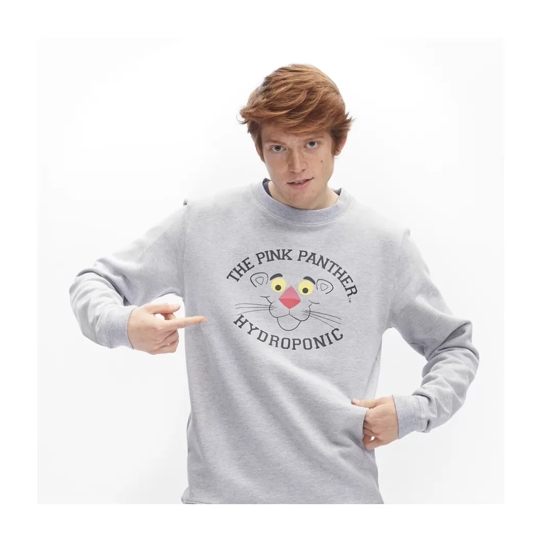 Hydroponic La Pantera Rosa Colabo | Sudaderas Sin Capucha>Sudadera Sin Capucha PINK SIMPLE Heather Grey