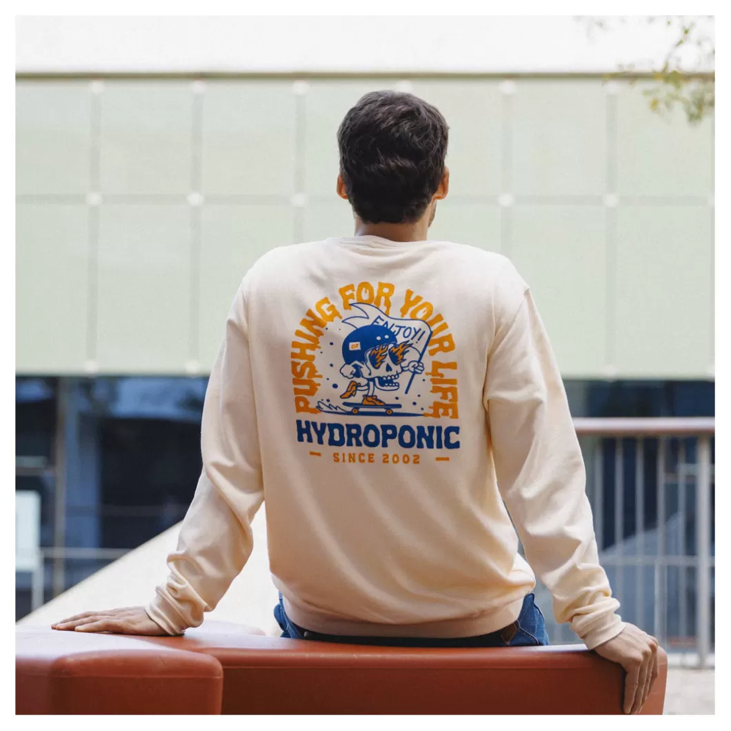 Hydroponic Sudaderas Sin Capucha>Sudadera Sin Capucha PUSHING Off White