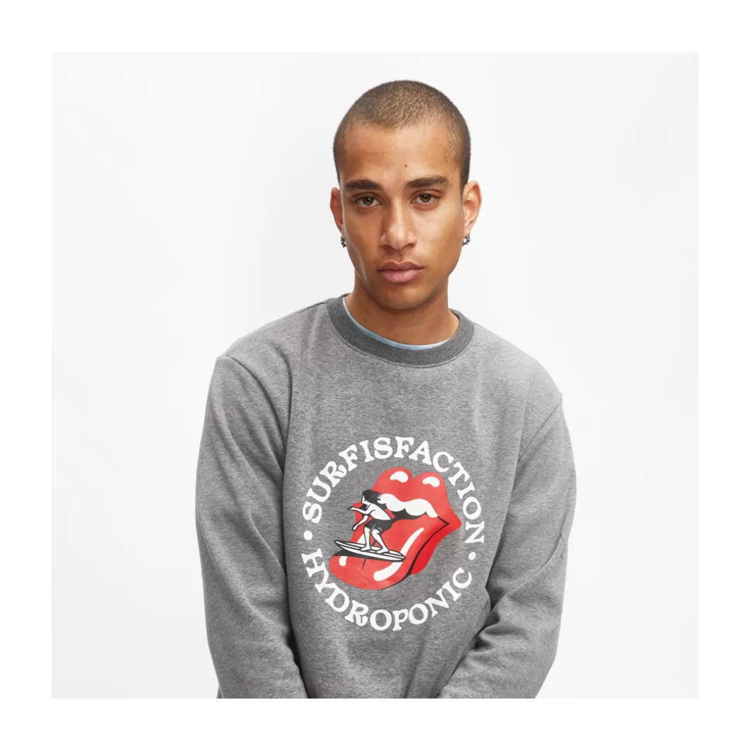 Hydroponic Sudaderas Sin Capucha>Sudadera Sin Capucha SURFISFACTION Heather Grey