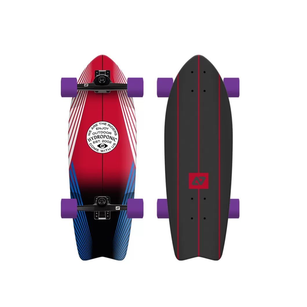 Hydroponic Surfskate Completos>Surfskate FISH 28'' Lines Red