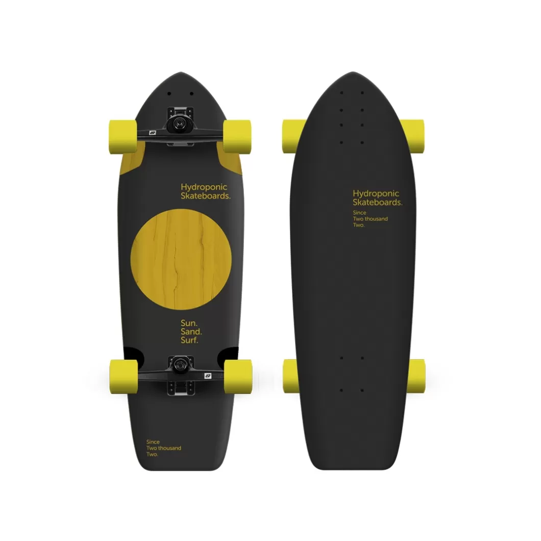 Hydroponic Surfskate Completos>Surfskate SQUARE 31,5'' Lunar Black/Yellow