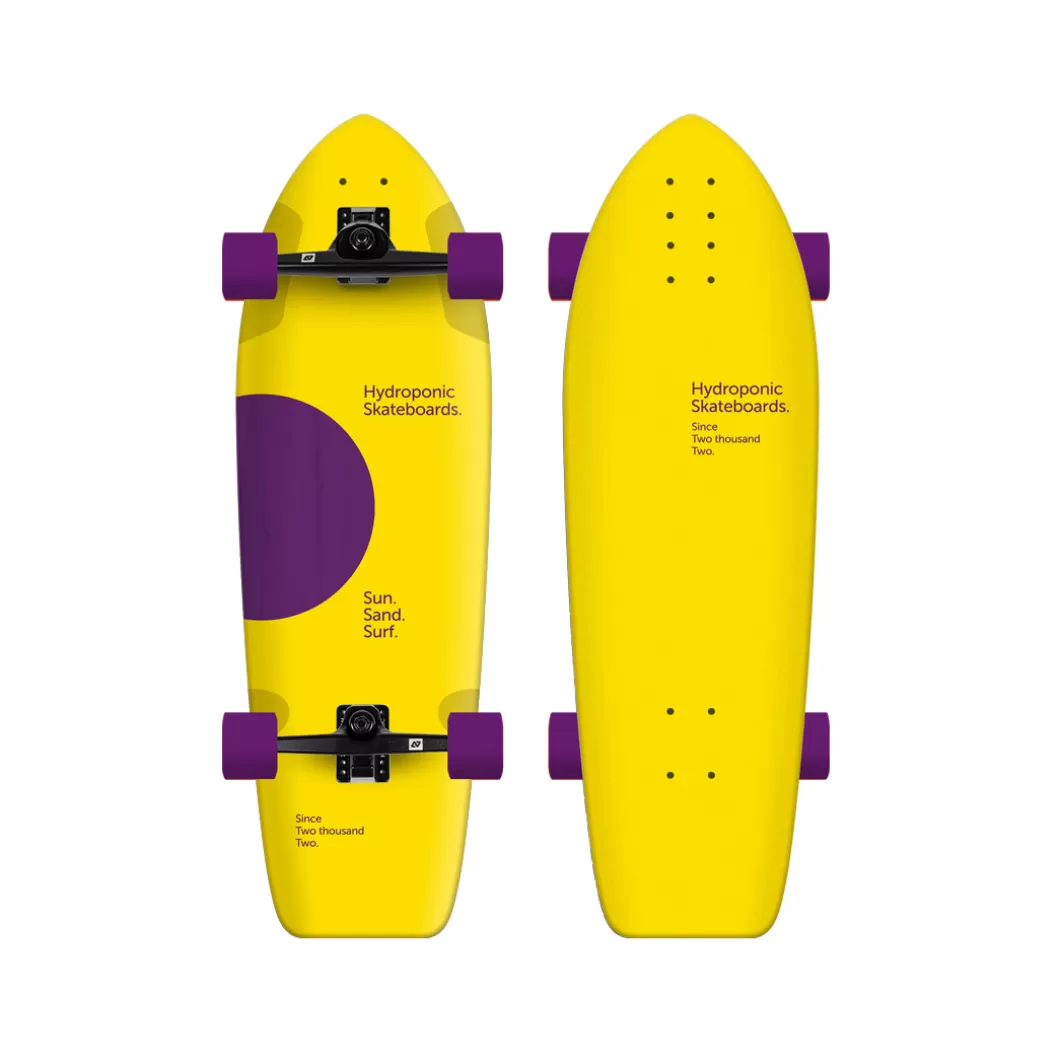 Hydroponic Surfskate Completos>Surfskate SQUARE 33'' Lunar Yellow / Purple