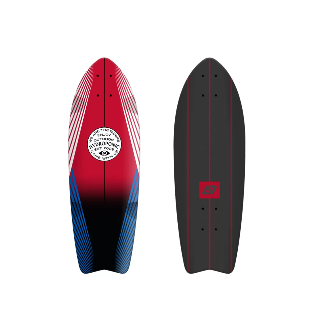 Hydroponic Tablas Surfskate | Skate Cruiser Tablas>Tabla Surfskate / Cruiser FISH 28'' Lines Red