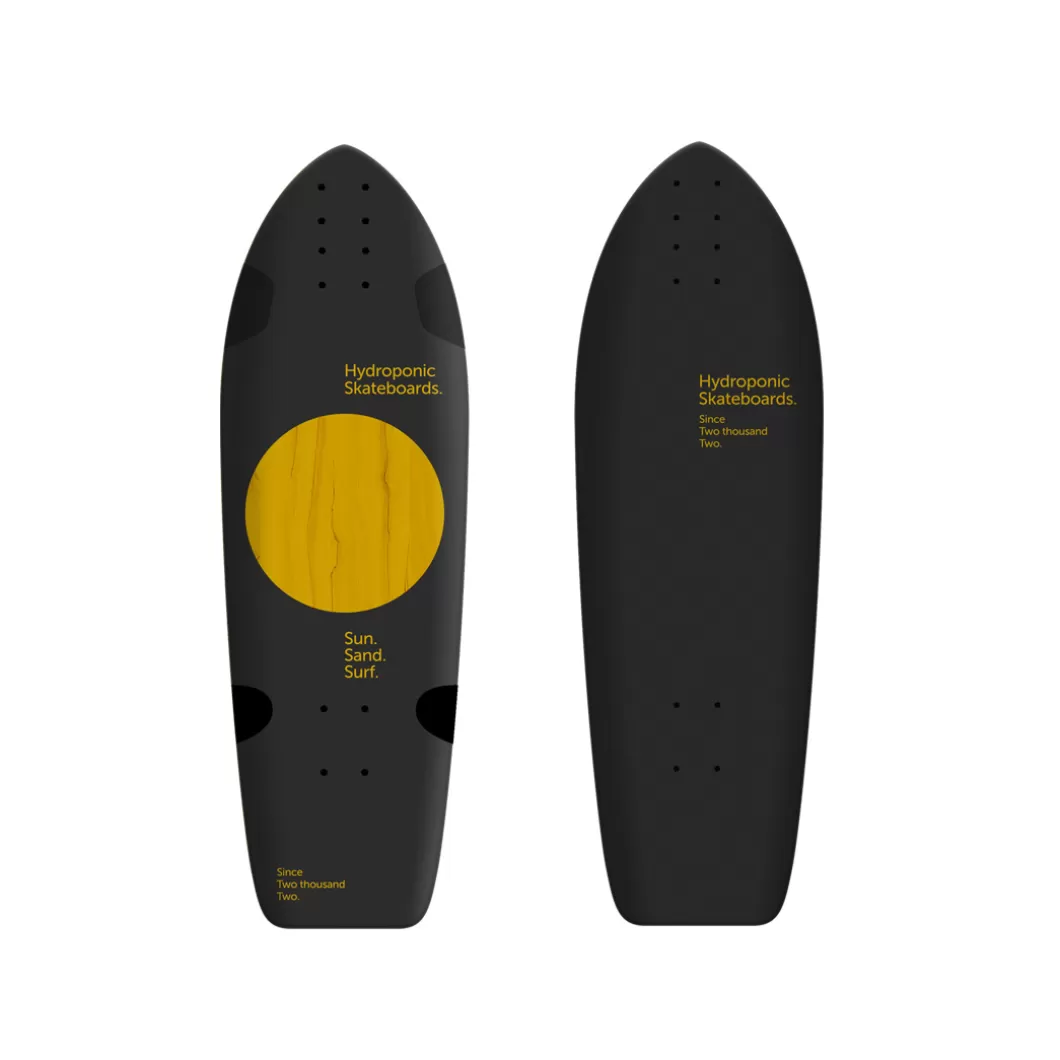 Hydroponic Tablas Surfskate | Skate Cruiser Tablas>Tabla Surfskate / Cruiser SQUARE 31,5'' Lunar Black/Yellow