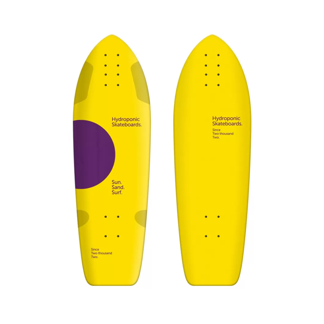 Hydroponic Tablas Surfskate | Skate Cruiser Tablas>Tabla Surfskate / Cruiser SQUARE 33'' Lunar Yellow / Purple